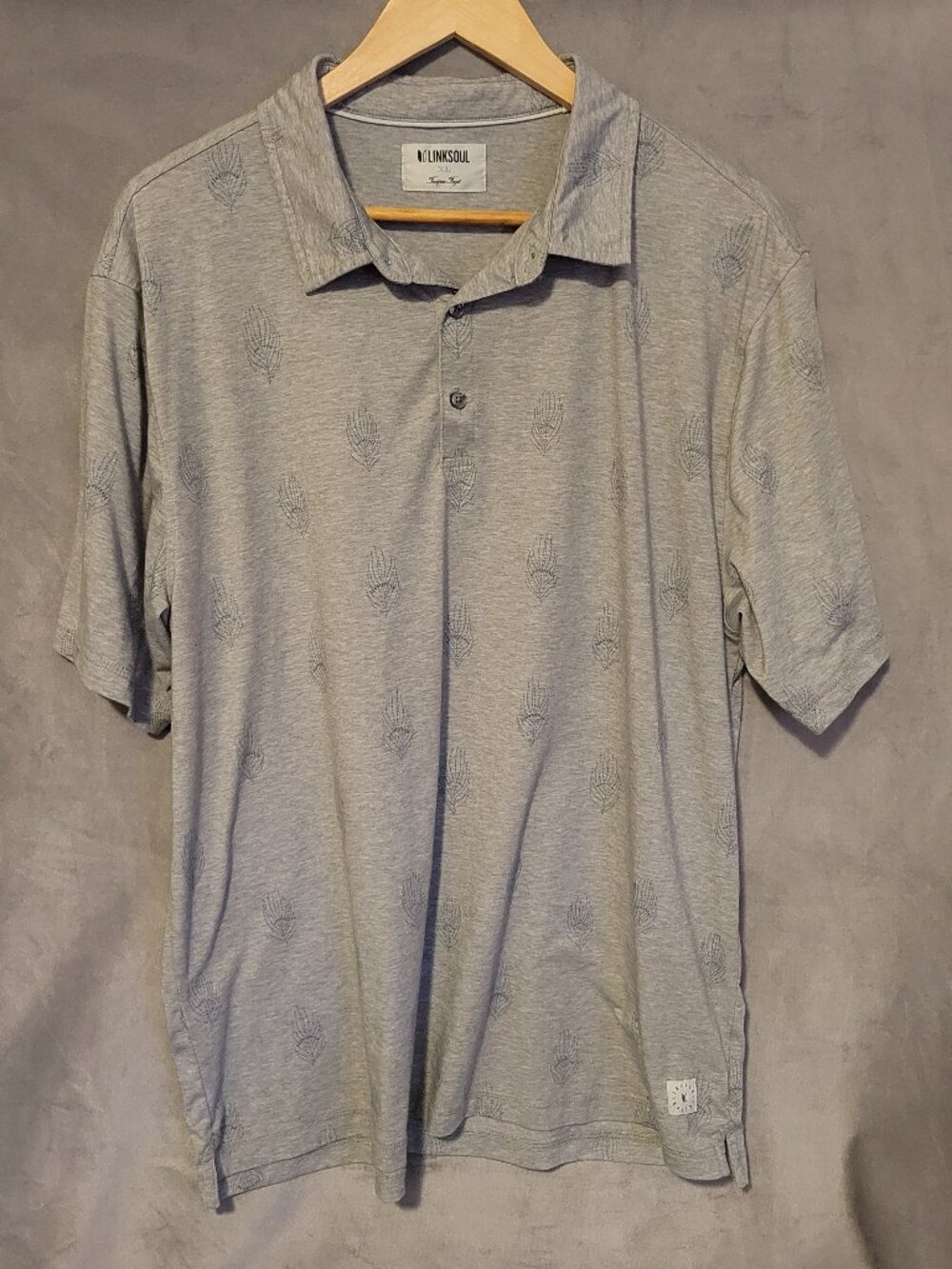 Linksoul Men's Polo Shirt Gray Feather X-Large Golf